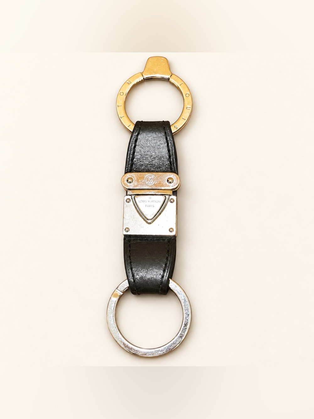 Louis Vuitton Black and Silver Keychain